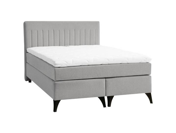 Boxxx Boxspringbett, Platin, Metall, H3, Höhe ca. 17 cm, 140x200 cm, Stoffauswahl, Topper durchgehend, Matratze in verschiedenen Härtegraden erhältlich, durchgehend, Schlafzimmer, Betten, Boxspringbetten