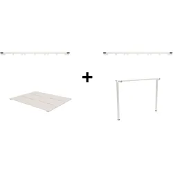 AVANTI Esstisch Erweiterung Weiß Weiß 222 cm