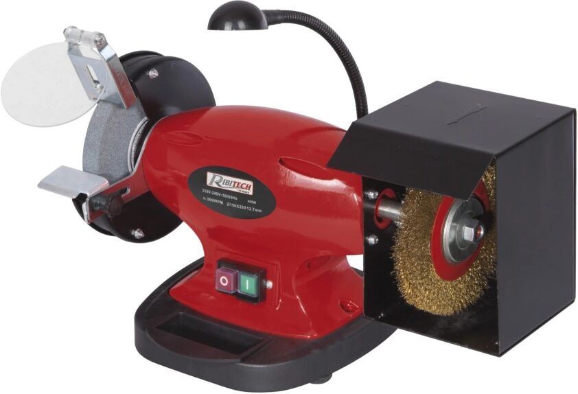 Ribimex SMERIGLIATRICE DA BANCO CON SPAZZOLA 150MM, 450W