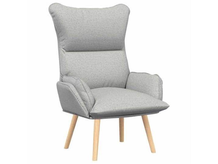Sessel Grau Wolke mit Stoff und Sperrholz Beine aus Kautschukholz Modernes Design, Polyesterbezug, stabile Beine, einfache Montage, universell für Wohnzimmer und Büro