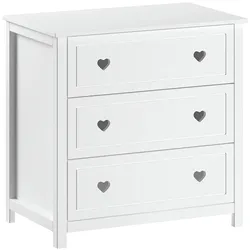 Kommode VIPACK "Amori, 3 geräumige Schubladen mit Soft-Close", weiß, B:90cm H:89cm T:55,5cm, MDF, Massivholz, Sideboards, Kommode, bieten viel Stauraum, weiß lackiert