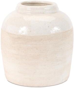 Melrose International "Two-Tone Stoneware Vase 7.75""H"