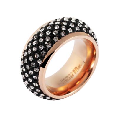 Fingerring AKZENT "Ganit rosé, goldfarbig, langlebig" Gr. 56, weiß, Fingerringe, Damen, 56, Edelstahl, Fingerring