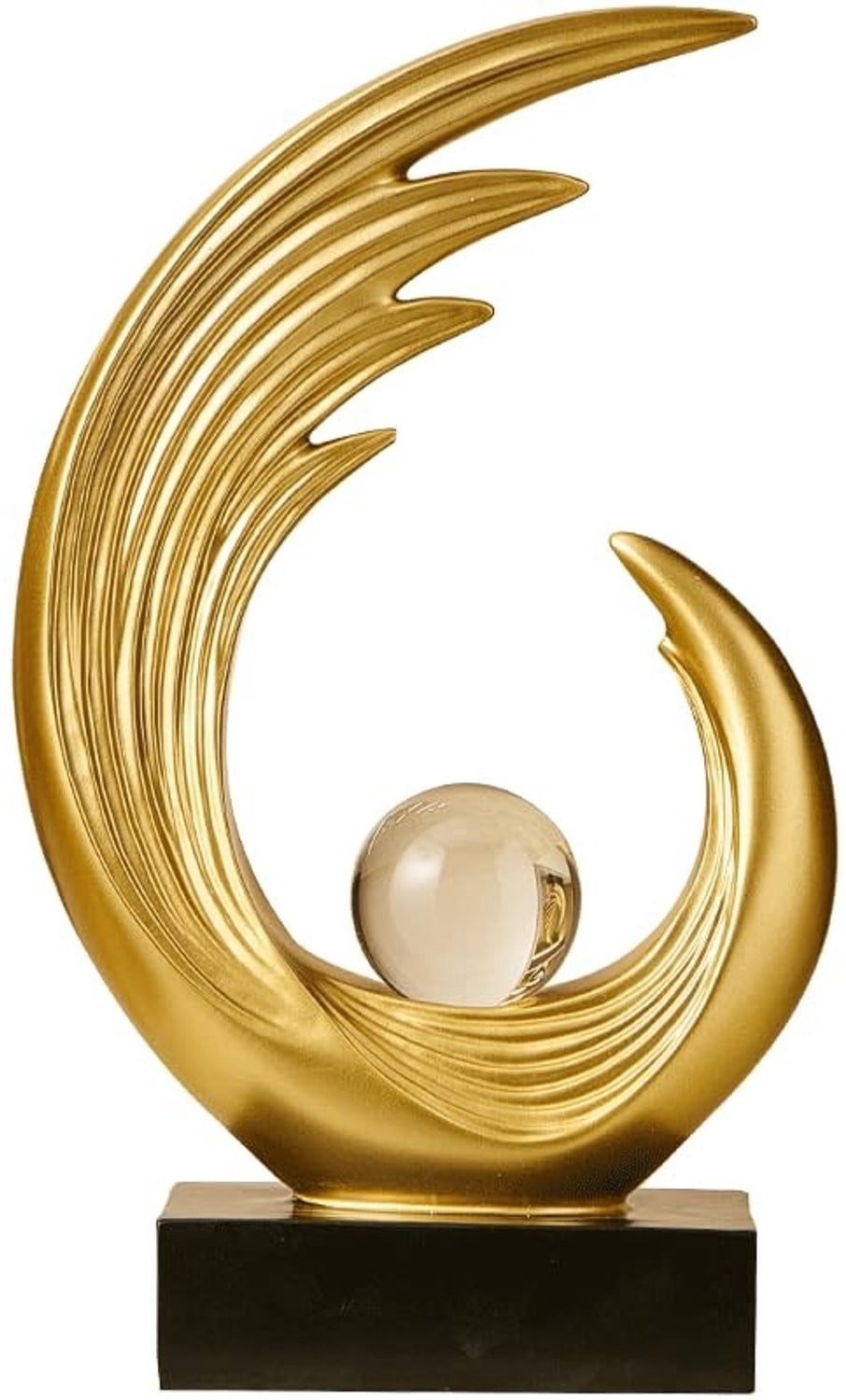 Abstracte Kunst Sculptuur in Goud voor Tafeldecoratie