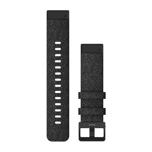 Garmin QuickFit 20-Uhrenarmbänder Schwarzmeliertes Nylon mit schwarzen Teilen