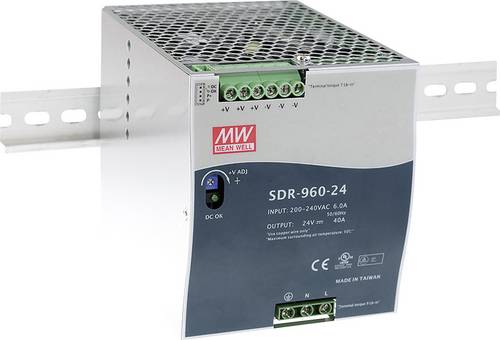 Mean Well SDR-960-48 Hutschienen-Netzteil (DIN-Rail) 48 V/DC 20A 960W Anzahl Ausgänge:1 x Inhalt 1St.