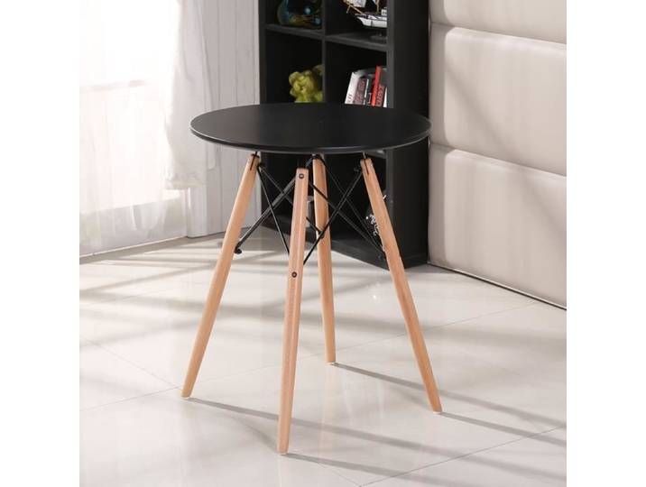 Table à manger - KEKE® - Style scandinave - Rond - Noir - 70x70cm