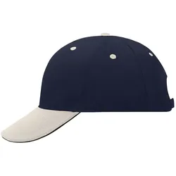 Basecap "MB024" 6-Panel-Sandwich - navy/beige/navy