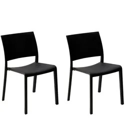 Stühle Fiona Resol Kunststoff Schwarz (2er Set)