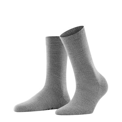 Socken FALKE "Softmerino", Damen, Gr. 35-36, Sockengröße, grau (light grau meliert), Materialmix, unifarben, Socken Socken, feines Maschenbild, für Alltag und Business, atmungsaktiv