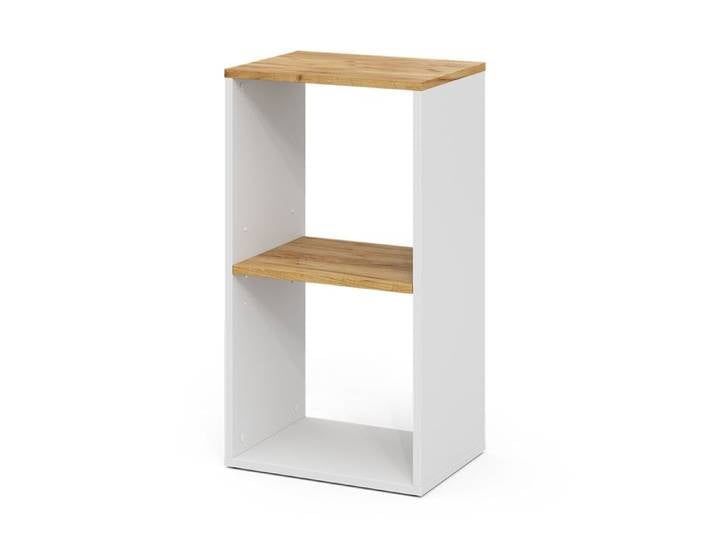 Étagère à livres Tomy 40x74cm avec 2 compartiments ouverts Blanc/Chêne de force doré Vicco 54686
