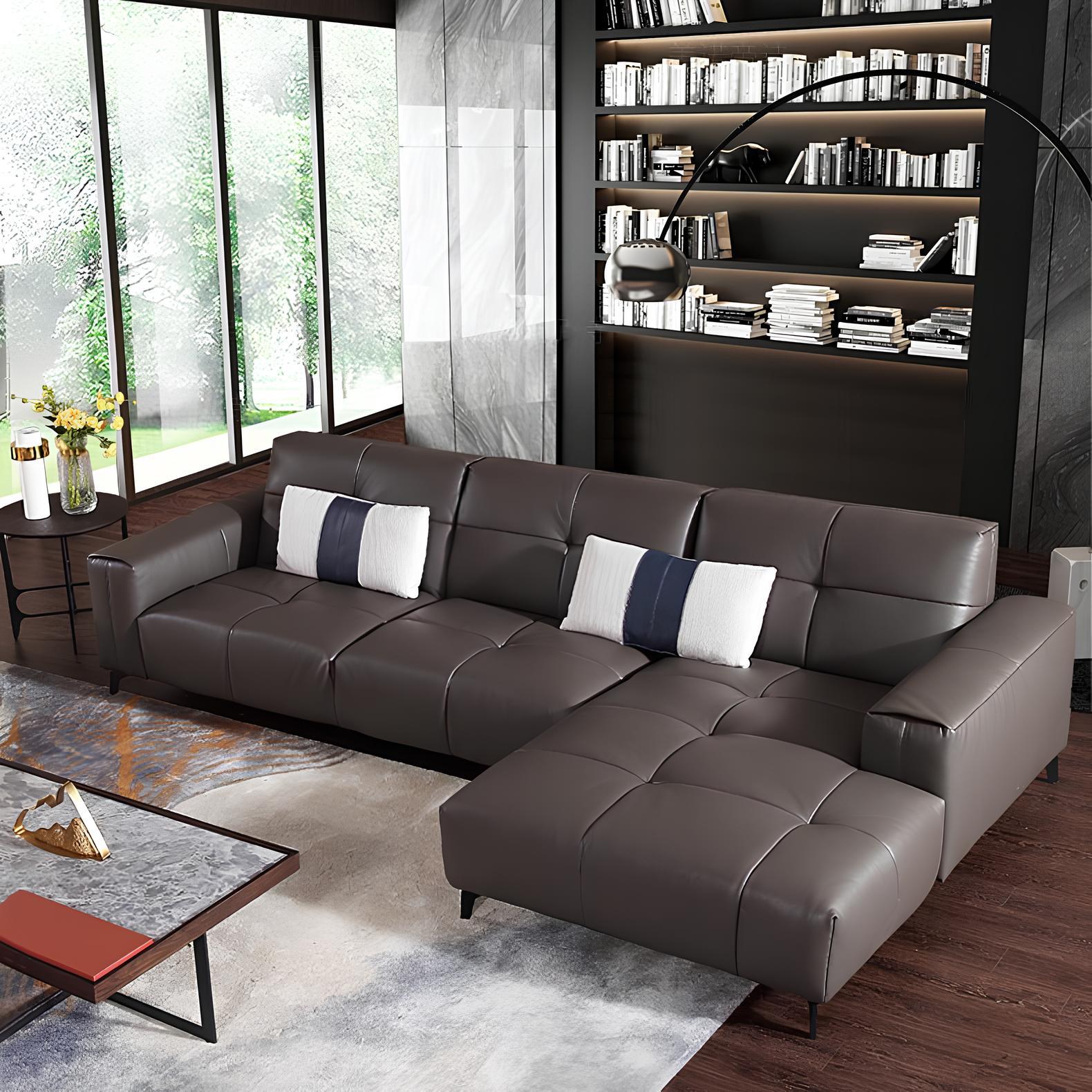 Design Esk Ecksofa L-Form Modern Sofas Ledersofa Couch Wohnlandschaft Sofa Sitz