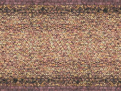 NOCH 0056605 Universell 3D-Kartonplatte Ziegel gelb/bunt