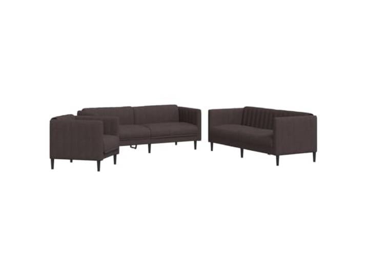 GHVBNMF 3-tlg Sofagarnitur Dunkelbraun Stoff Polstersofa Set Gemütliche Polstergarnitur mit atmungsaktivem Stoffbezug und stabilen Holzbeinen für Wohnzimmer und Fernsehraum.
