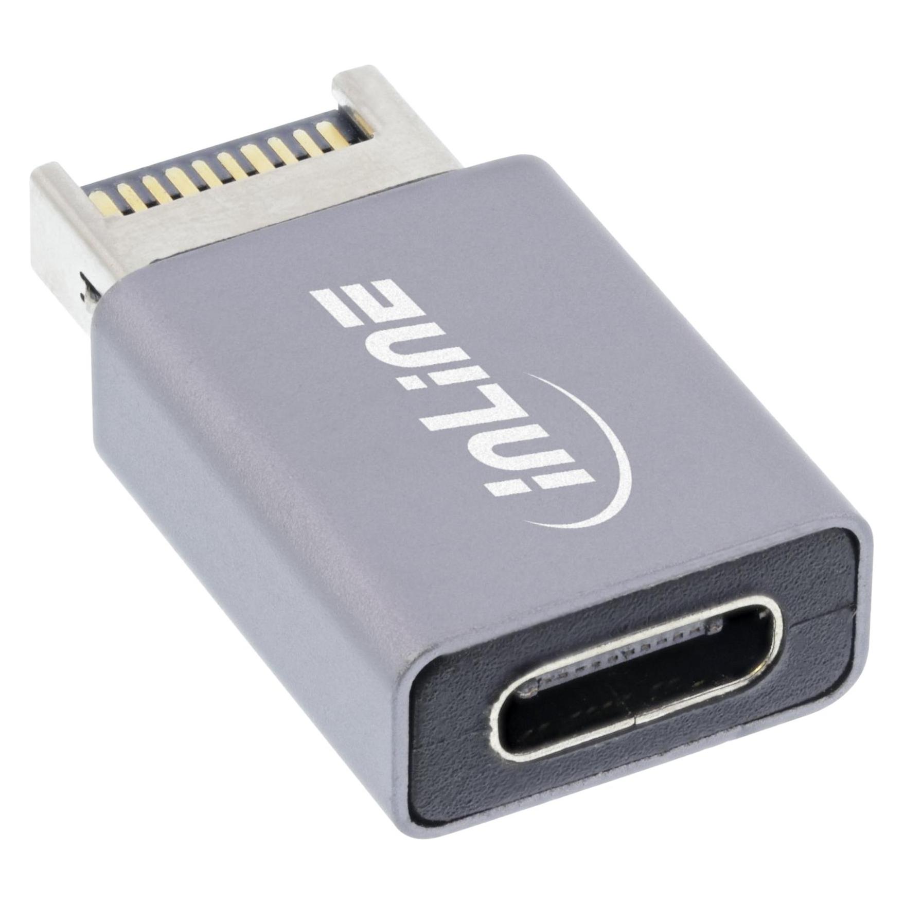 InLine USB 3.2 Adapter, intern USB-E Frontpanel Stecker zu USB-C Buchse (USB-C) (33446P)
