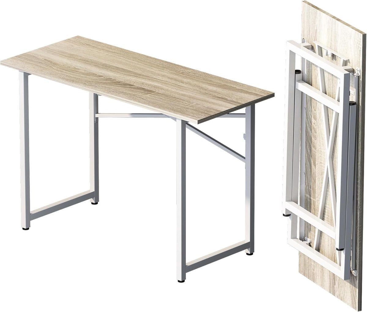 Opklapbaar bureau voor thuiskantoor en gaming, 120 cm, beige