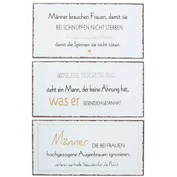 Boltze Schilder Männer, 3er Set, 40 x 20 cm