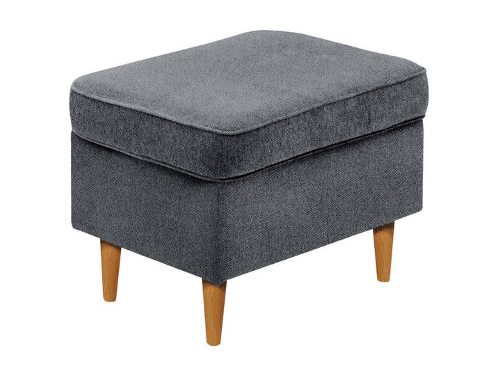 Carryhome Hocker, Anthrazit, Eiche Wotan, Holz, Buche, massiv, rechteckig, 63x43x42 cm, Stoffauswahl, Wohnzimmer, Hocker, Sitzhocker