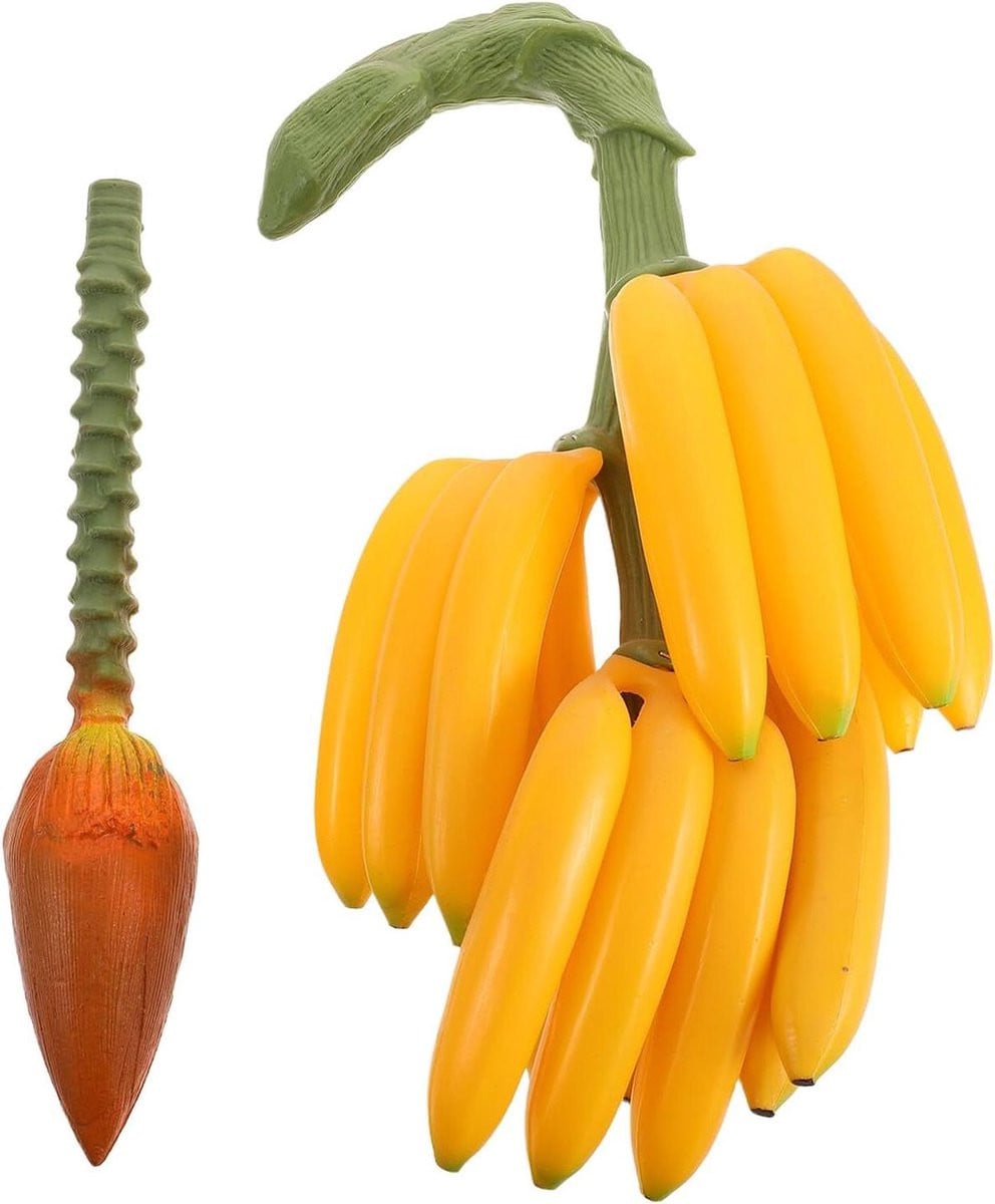 Kunst Bananen Tros Geel - UV-bestendige Nepfruit Decoratie - B/D/H: 66 x 23 x 20 cm