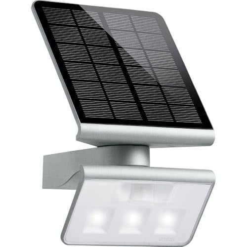 Steinel Xsolar L-S Solar Buitenlamp met Bewegingsmelder en Dusk-sensor, Zilver, B/D/H: 18.9 x 18.65 x 29.8 cm