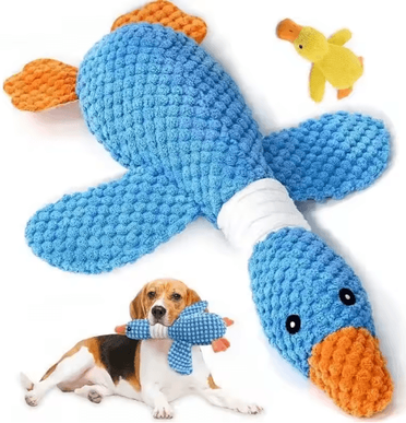 Inspire Picks Duck Plush Dog Toy With Quacking Sound Durable Chew & Teeth Grinding Companion For Dogs blue Bird