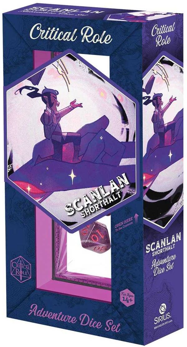 Sirius Dice Critical Role: Vox Machina Adventure Dice – Scanlan Shorthalt, Officially Licensed, 8 Polyhedral Dice