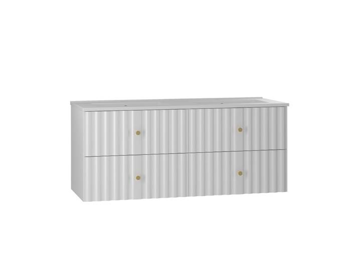 Meuble double vasque encastrée 120cm Izae Blanc