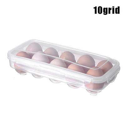 Egg Storage Box With Lid For Refrigerator Organization In Multiple Grid Options 10 Grids