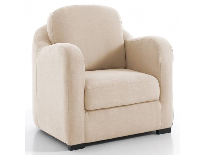 IBIZA - Fauteuil cabriolet - Velours, Ecru