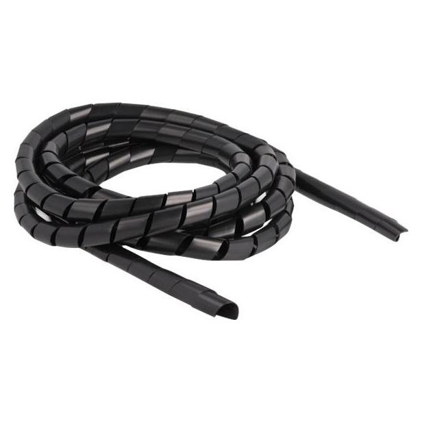 Delock Spiroschlauch flexibel 2 m x 12 mm Schwarz (Kabelspiralschlauch, 200 cm) (19015)