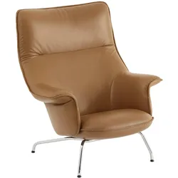 Muuto Doze Lounge Chair high back, tube base, refine leder cognac / chrome
