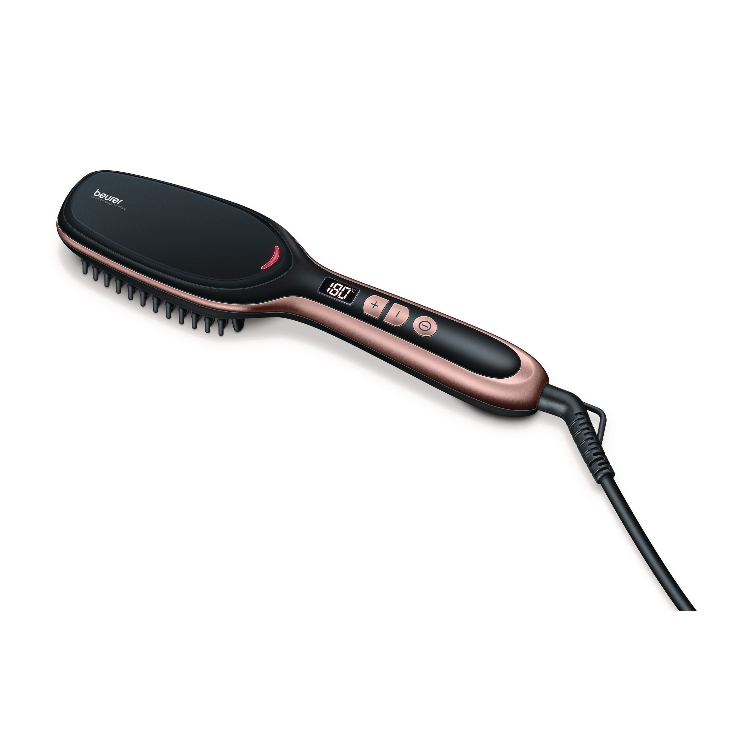 Beurer HS60 Glättungsbürste Ionen-Technologie 120-200°C Soft Touch Haarglätter 45 W (Kupfer) 59110
