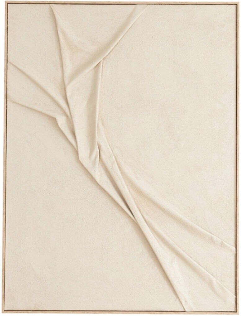 Brisa Cream Textured Canvas Wall Art with Wooden Frame