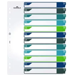 Durable Ordnerregister A4 Überbreite 12-teilig