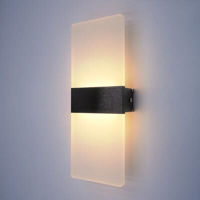 Uplift Treasures Modern Minimalist LED Wall Lamp Aluminum Sconce black 12w cool White(5500 7000k)