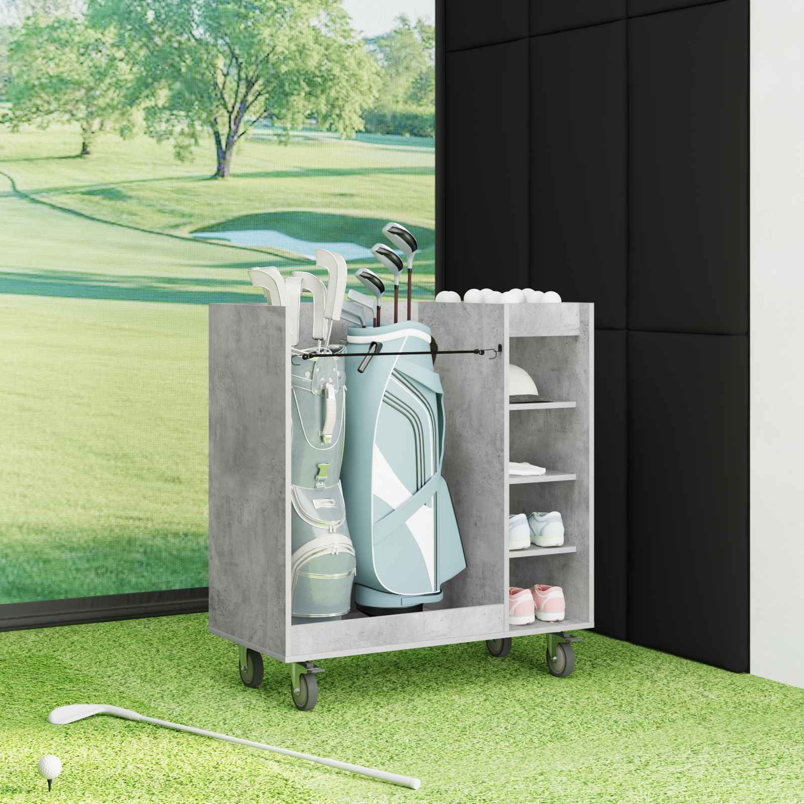 vidaXL Armoire de Golf Gris béton 90 x 45 x 98 cm Engineered Wood