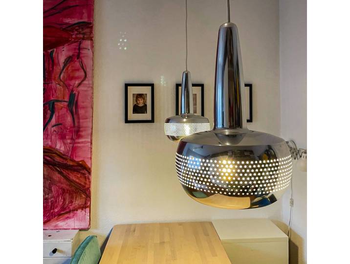 UMAGE Designer Hängeleuchte Clava, dimmbar, chrom / silber, für Wohn- / Esszimmer, Aluminium, Design