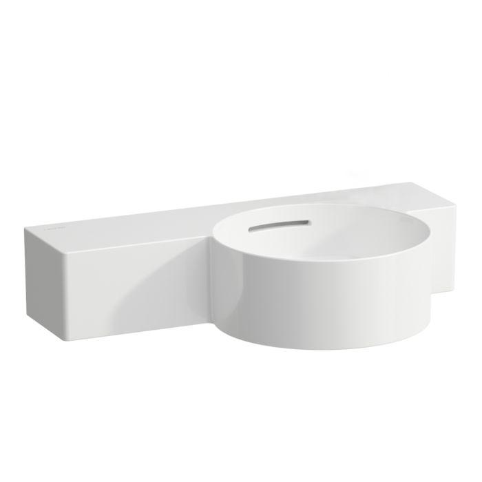 LAUFEN Val Handwaschbecken H8152840008131 55x31,5cm, Ablage links, mit Überlauf, ohne Hahnloch, schneidbar, weiß