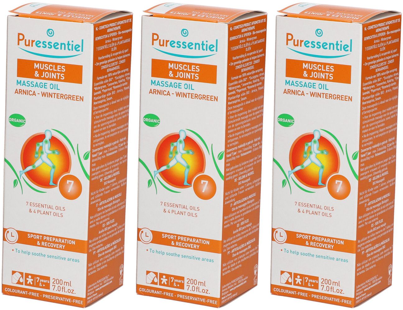 Huile de massage BIO Effort Musculaire Avec Pompe - Arnica Gaulthérie 200 mlx3 3x200 ml Öl