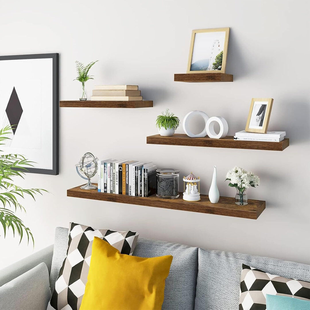 Ebern Designs Derrance Floating Shelf Woodlook+Retro Style 3.8cm H x 100cm W x 22.9cm D