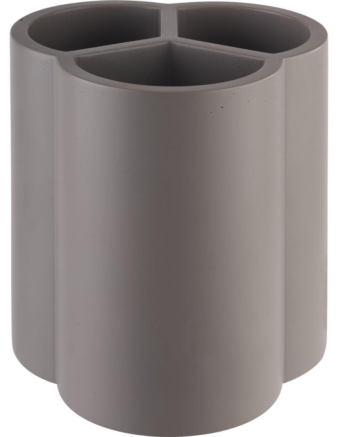 APS ELEMENT Bestekhouder met 3 compartimenten, grijs beton, 13 x 13 x 14,5 cm