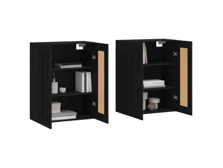 KTHLBRH Wandschränke, 2 Stück, schwarz, Holz, mehrschichtig 69,5 x 34 x 90 cm, Wandmontage, großer Raum, Aluminium, Organizer Haus