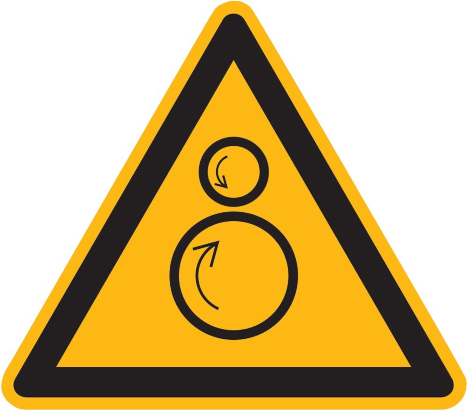 SafetyMarking Warnschild Aluminium SL 100 mm Warnung vor gegenläufigen Rollen ; wolk (11.0334)