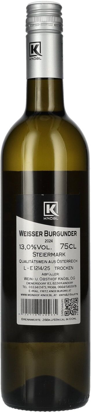 Weinhof Knöbl Knöbl Weisser Burgunder 2024 13% Vol. 0,75l
