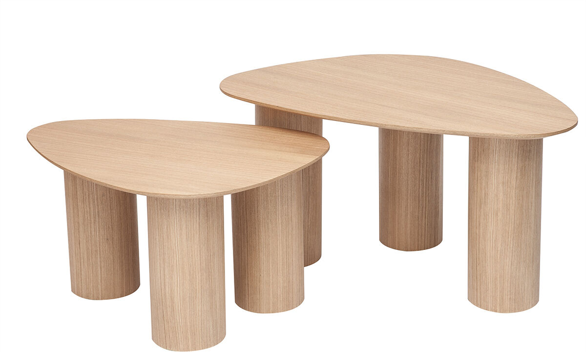 Miliboo Tables basses gigognes design en bois clair (lot de 2) FOLEEN