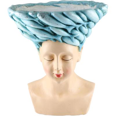 Dekofigur AM DESIGN "Frauenkopf mit Fischen aus Polyresin", beige (creme), B:27,5cm H:39,5cm T:39,5cm, Polyresin, Dekofiguren, handgefertigte Osterdekoration
