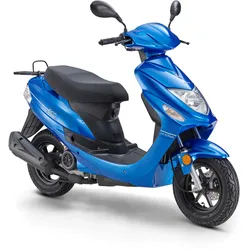 LuXXon Motorroller ECO (45km/h) E5 EFI, blau - 50ccm 4-Takt, 2,2kW/3PS, 1,9l/100km, 10" Reifen, mit Staufach, StVZO