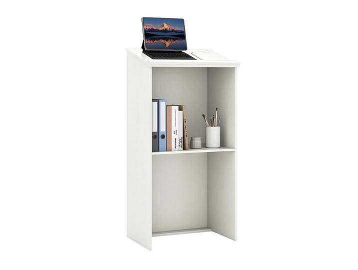COSTWAY Stehpult, Stehtisch mit Ablagefläche, Kabeldurchführung 58x40x116,5cm