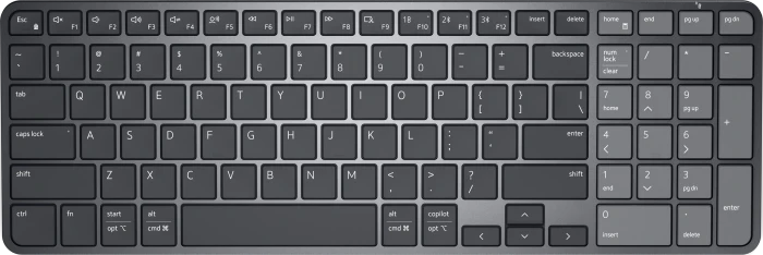 Pro 7 wiederaufladbare kompakte Tastatur (KB746) graphit, DE-Layout, Scherenmechanik