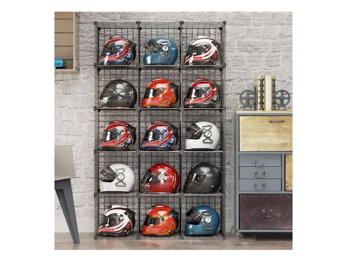 LuxusKollektion Regalwürfel Helm-Ständer Bodenstehend Metall 15 Cubes, 1-tlg.